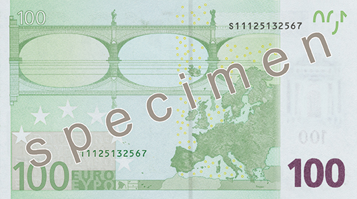 банкнота от 100 евро гръб