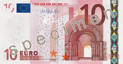 банкнота от 10 евро лицева страна