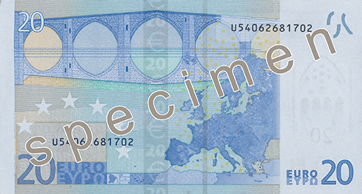 банкнота от 20 евро гръб