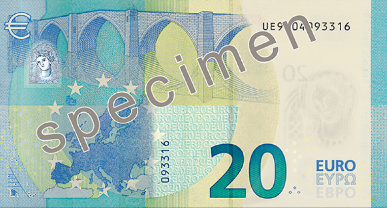 банкнота от 20 евро гръб
