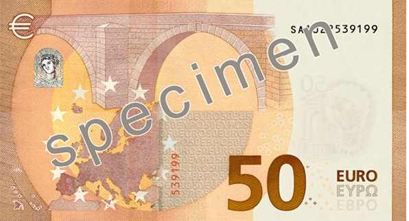банкнота от 50 евро гръб
